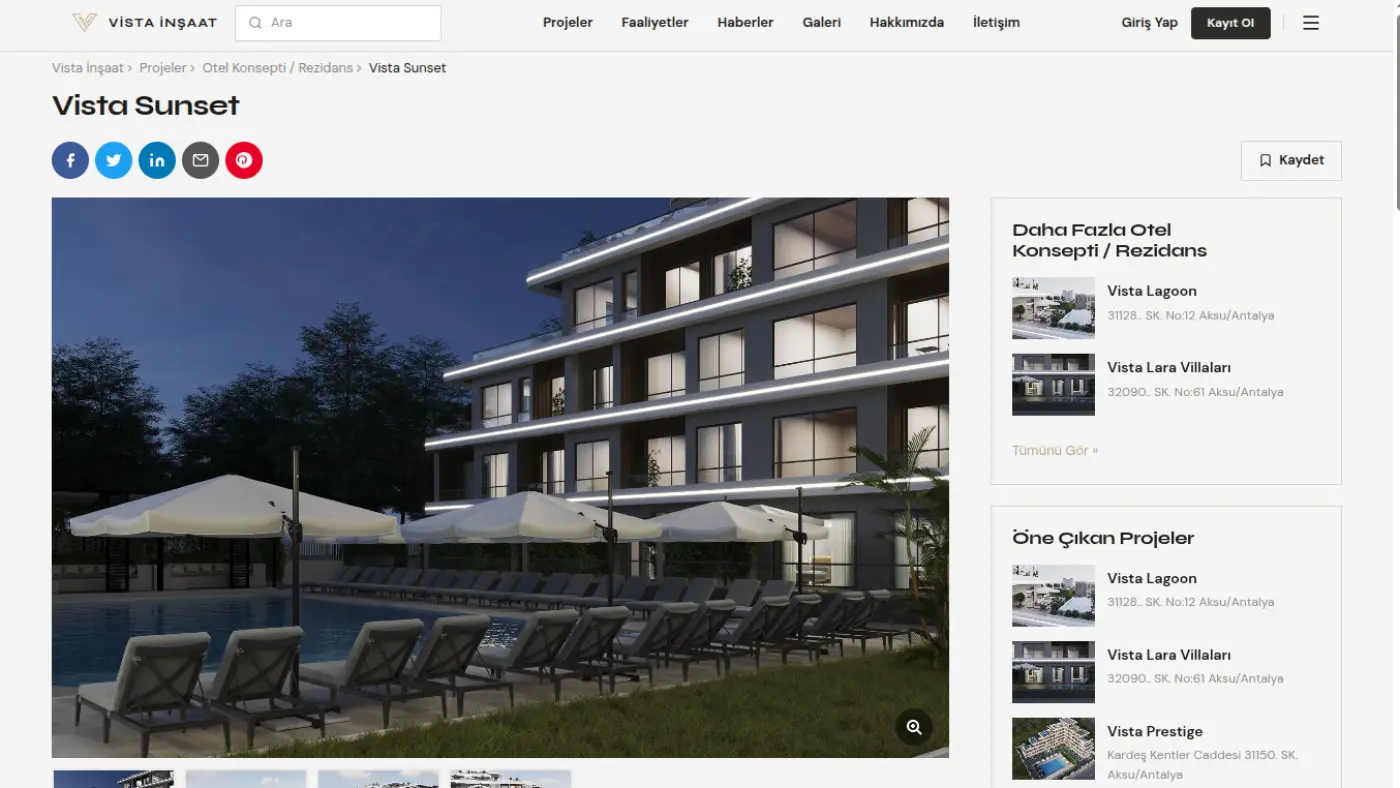 Real estate portal with property management interface and service overview