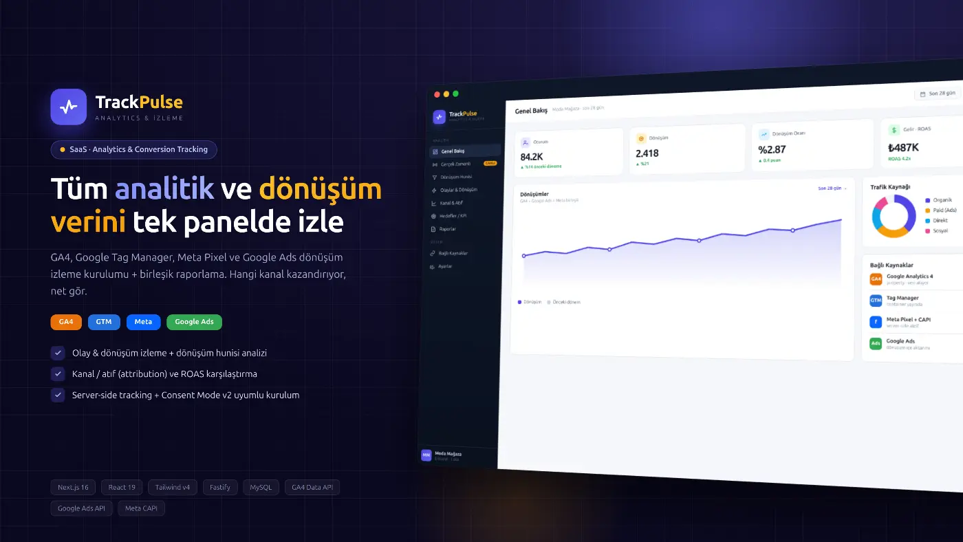 sitenize GA4, GTM ve dönüşüm izleme kurulumu yaparım
